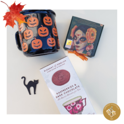 Pumpkin- őszi ajándékdoboz bio teával, angol teakeksszel és pekándiós édességgel