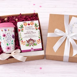 Tavaszi mező - bio teaválogatás és hordozható porcelán pohár