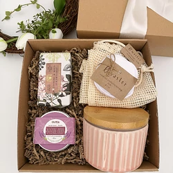 Beauty box-zero waste, mosható arctisztító koronggal, krémdezodorral, kerámia vattakorong tartóval