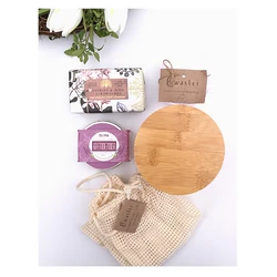 Beauty box-zero waste, mosható arctisztító koronggal, krémdezodorral, kerámia vattakorong tartóval