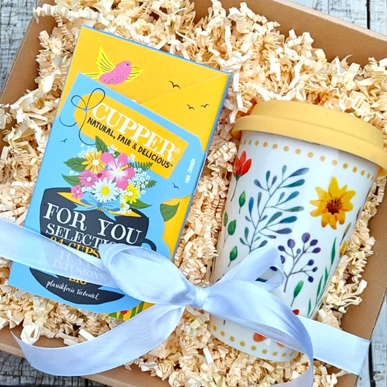 For you -ajándékbox hordozható pohárral és bio teaválogatással