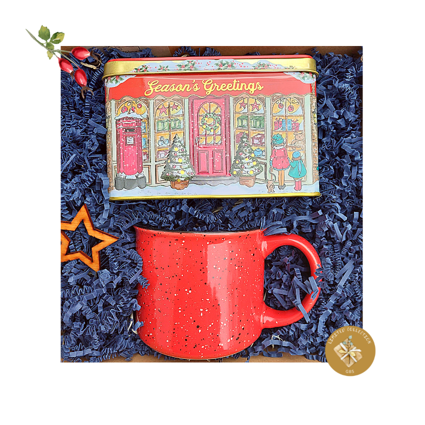 Adventi esték- vintage ajándékdoboz karácsonyi fémdobozos teával